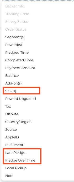 Add Another Filter menu with SKU(s) outlined in red